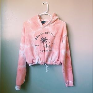 🏖 Justify Crop Top Hoodie Fleece Womens Medium Cute Beach Hoodie 🏖